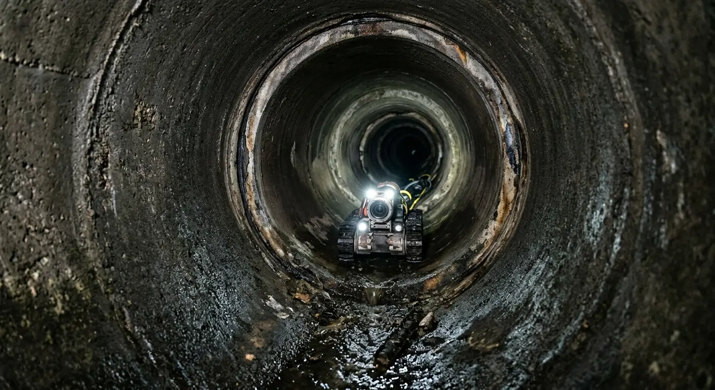 Robotic sewer camera inspecting pipe interior for Drain Snake Service in North Little Rock